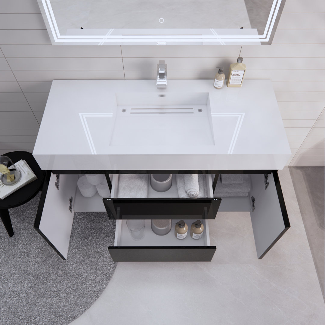 Babajide 47'' Wall-Mounted Single Bathroom Vanity Set